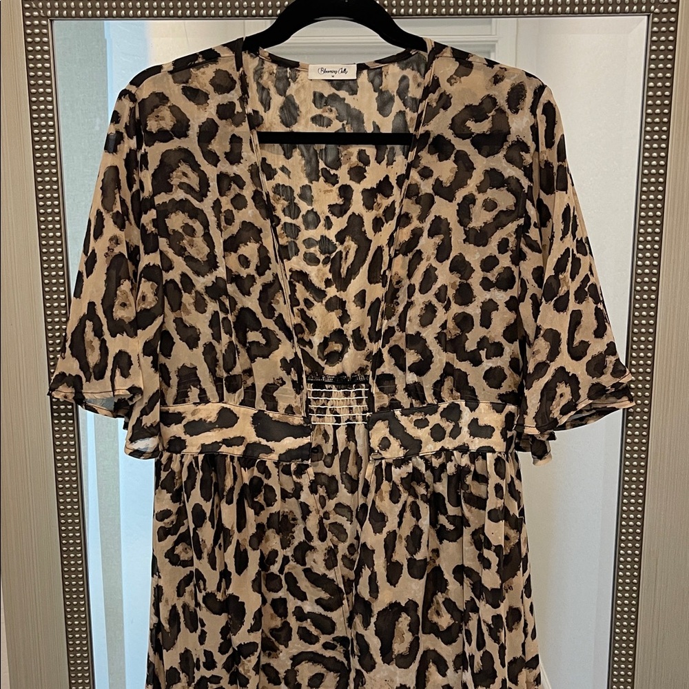 Leopard or Cheetah Print Brown and Black Cover up size Medium - Picture 2 of 8
